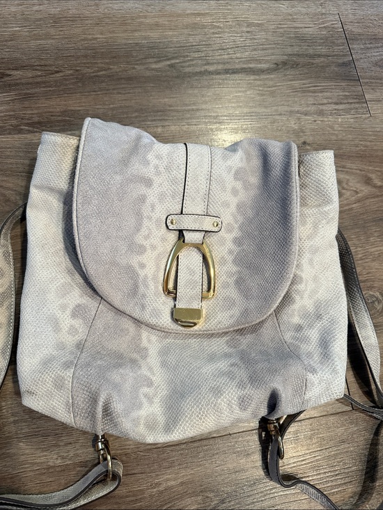 G.I.L.I. Handbags - G.I.L.I. GOT IT LOVE IT Gray Snakeskin Leather Convertible Handbag Backpack